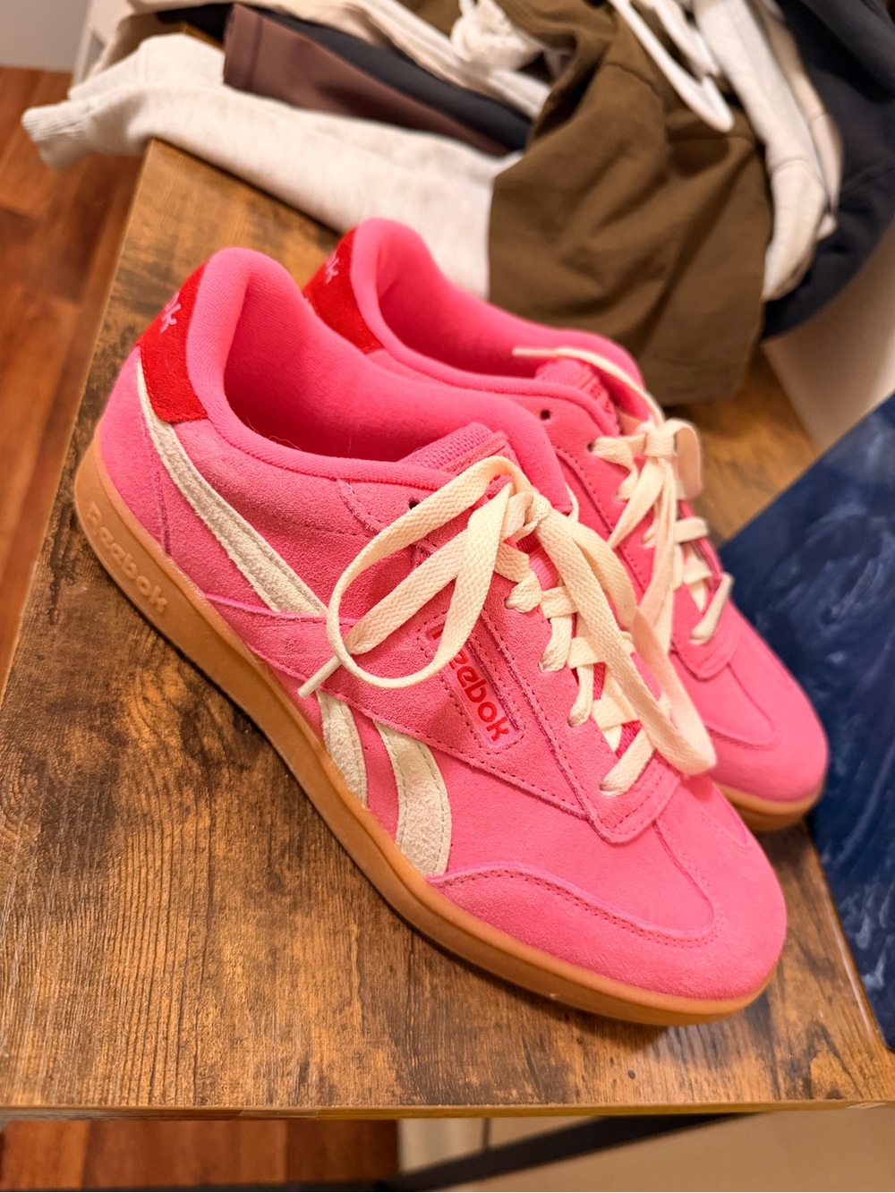 Reebok Women's Hot Pink & Cream Low-Top Sneakers
